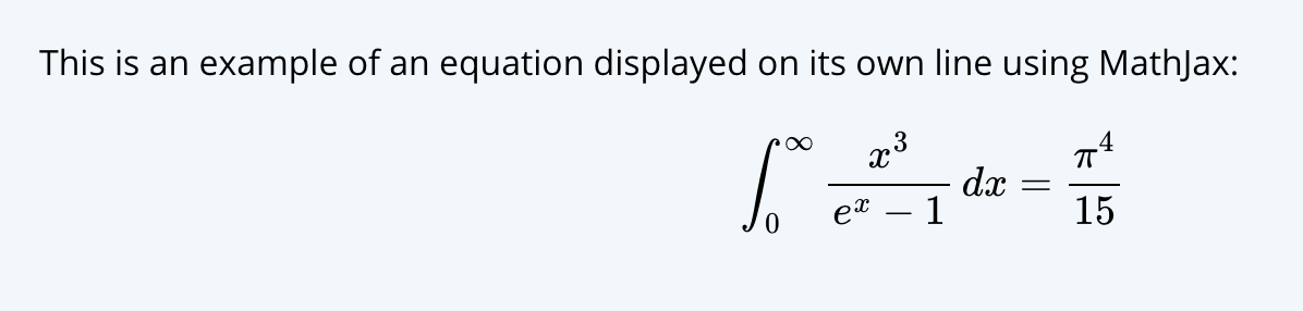 MathJax LaTeX displayed in a seperate line